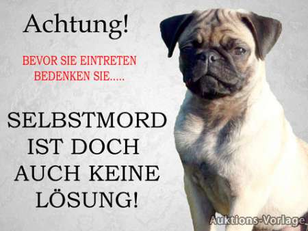 Mops  Aluschild Türschild