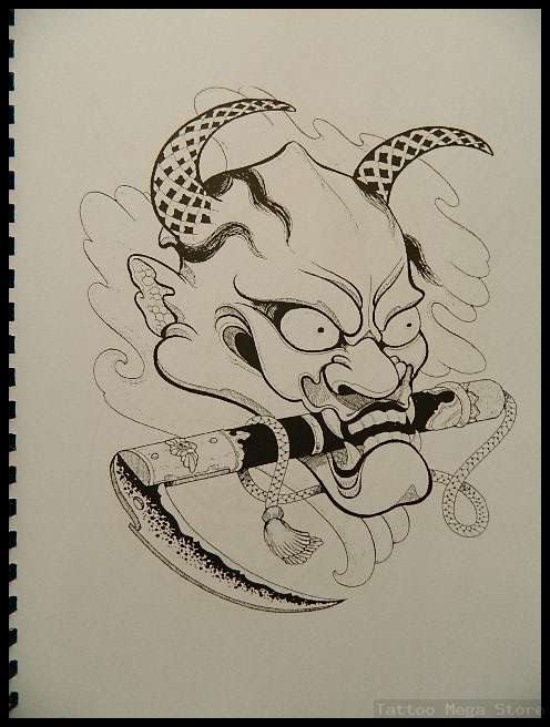 TOP Tattoovorlagen/Flashbook 50 japanische Hannya Masken TOP