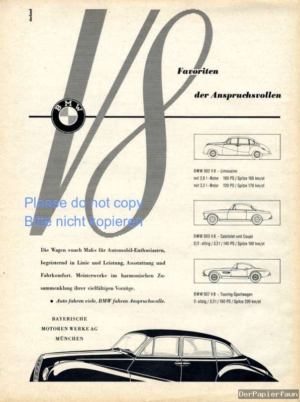 Borgward Isabella Coupé Reklame von 1957 Bremen Werbung Sportwagen