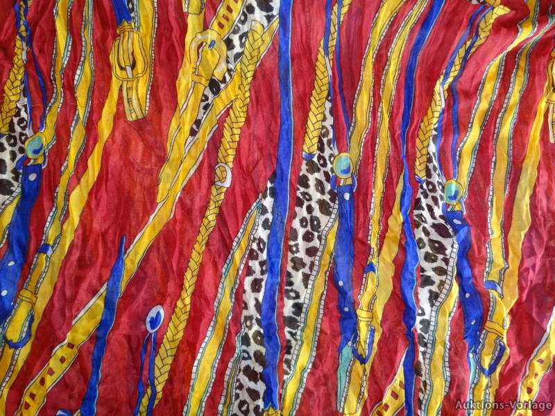 Rundschal LOOP Schlauchschal Bunt Viscose LEO VINTAGE Look ROT BLAU